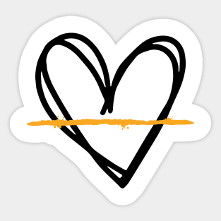 Thin Gold Line Heart for Police Dispatcher and 911 Sheriff Operator Sticker